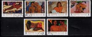 MANAMA Lot Of 6 Used Nudes By Gauguin - Nude Art Paintings On Stamps 10