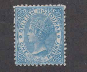 British Honduras Sc 4 MNG. 1872 1p pale blue Queen Victoria, no gum, sound