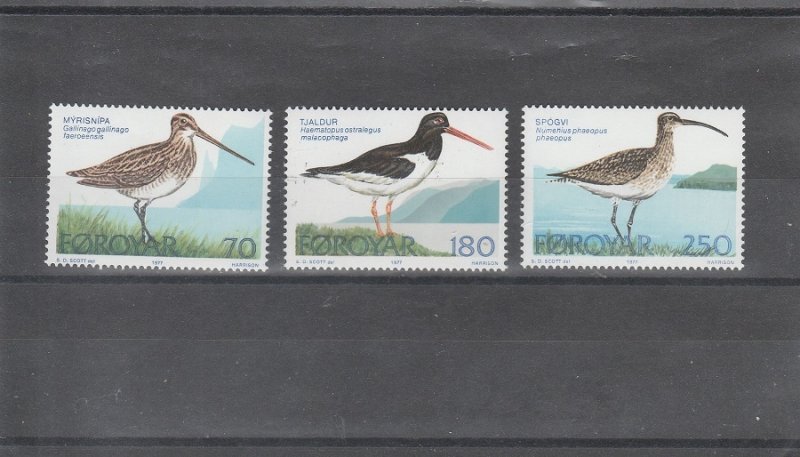 Faroe Islands  Scott#  28-30  MNH  (1977 Birds)