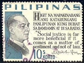 President Manuel L. Quezon, Philippines stamp SC#883E used