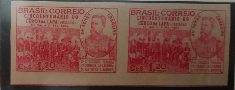 O) 1944 BRAZIL, PROOF IMPERFORATED. GENERAL ANTONIO ERNESTO GOMES CARNEIRO - OF