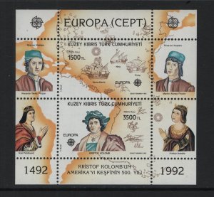 Turkish Republic of Northern Cyprus #326 MNH 1992 sheet Europa