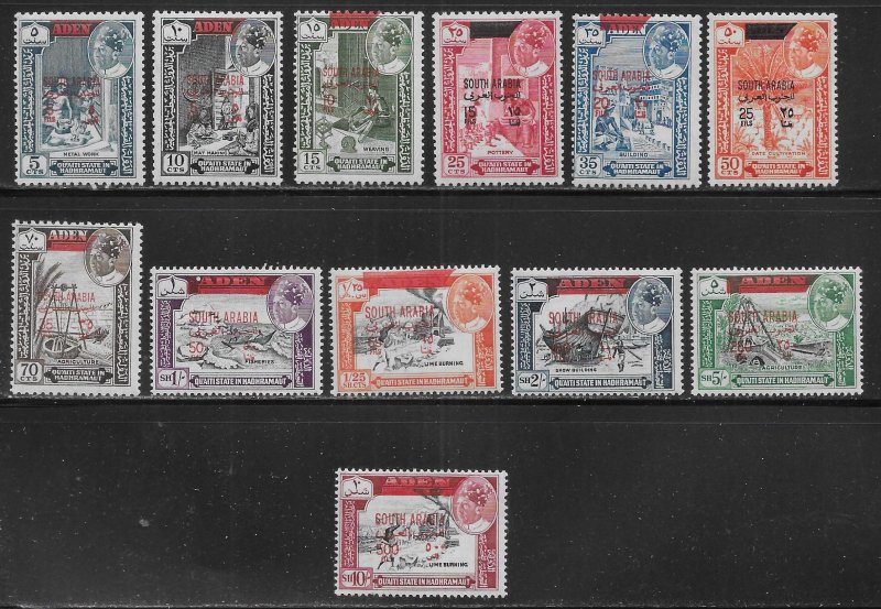 South Arabia Hadhramaut Michel 53-64 MNH c.v. 36 Euro