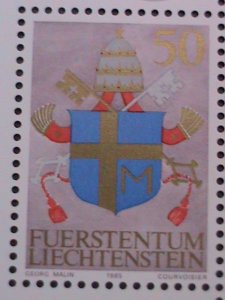 LICHTENSTEIN-21985 SC#816 STATE VISIT OF POPE JOHN PAUL II MNH S/S-VERY FINE