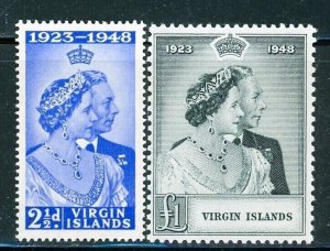 VIRGIN ISLANDS 90-91 SG124-25 MH 1949 KGVI Royal Silver Wedding set of 2