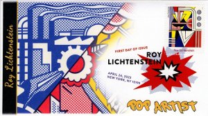 23-089, 2023, Roy Lichtenstein, First Day Cover, Digital Color Postmark, Pop Art