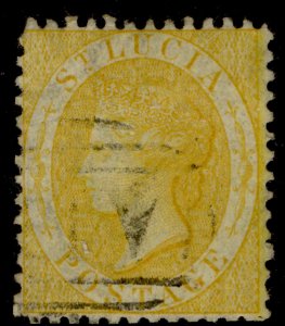 ST. LUCIA QV SG12c, 4d chrome-yellow, FINE USED. Cat £45.