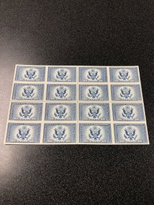 US 771 Special Delivery 16C Block Of 16 Centerline Mint No Gum As Issue