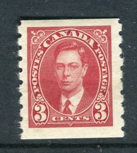 CANADA; 1937 early GVI COIL STAMP fine Mint hinged 3c. value