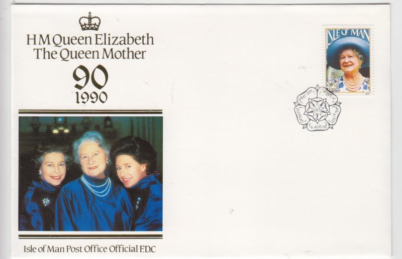 Isle of Man -1990 - Queen Mother  on FDC