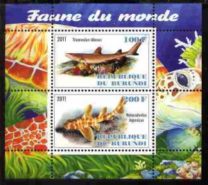 BURUNDI - 2011 - World Fauna, Sharks #1 - Perf 2v Sheet - MNH - Private Issue