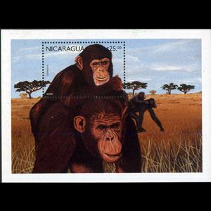 NICARAGUA 1999 - Scott# 2212 S/S Chimp. LH margin creases