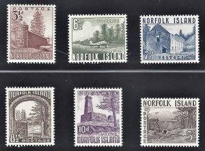 Norfolk Island #13-18 Pictorial Set NH (1953)