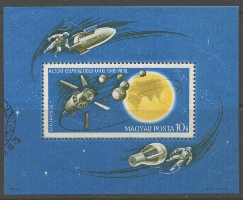 HUNGARY Sc#C260 1965 Space Achievements Souvenir Sheet Cancelled*