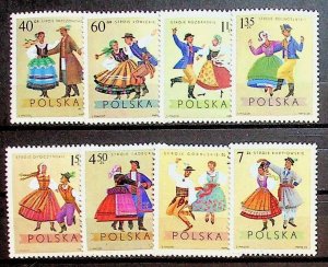 Poland Sc 1685-92 MNH Set of 1969 - Dance Costumes