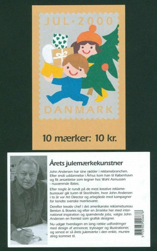 Denmark. Booklet  2000. 10 Christmas Seals Mnh. Ship,Bike,Car,Motorbike.