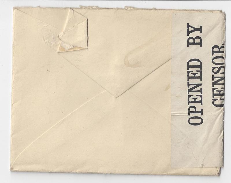 GB WWI Censored Cover 1917