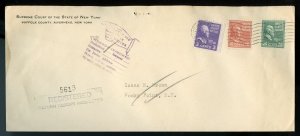 U.S. Scott 825, 815 and 807 Prexies on Registered Return Receipt 1949 Cover