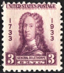 SC#726 3¢ General Oglethorpe (1933) MNH