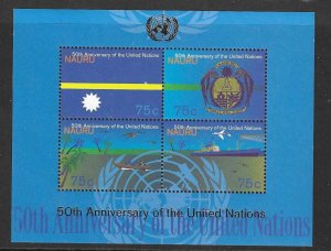 NAURU SGMS434 1995 ANNIV OF UNITED NATIONS  MNH