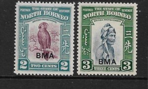 NORTH BORNEO 1945 2c, 3c SG 321, 322 MINT LIGHTLY HINGED Cat £15+