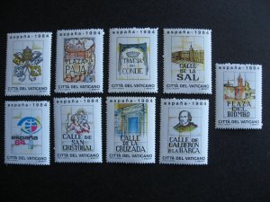 Vatican City 9 labels Espana 1984 MNH