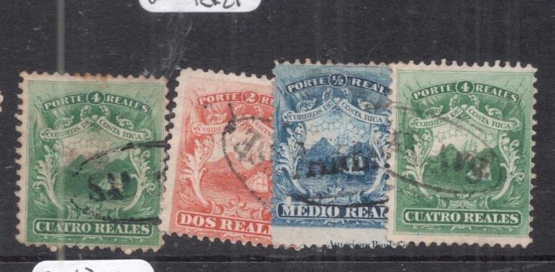 Costa Rica SC 1-3 Lot of Four Nice Cancels VFU (4dnc)