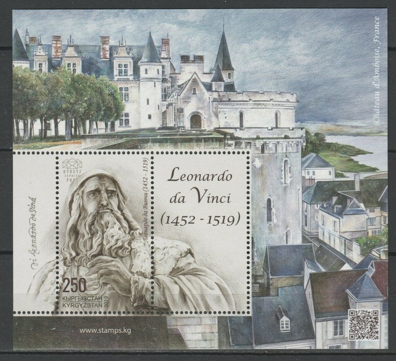 Kyrgyzstan 2019 Famous people Leonardo Da Vinci MNH Block