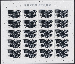 U.S.#5620 Raven Story 55c Pane of 20, MNH.  Mini O/S Ship