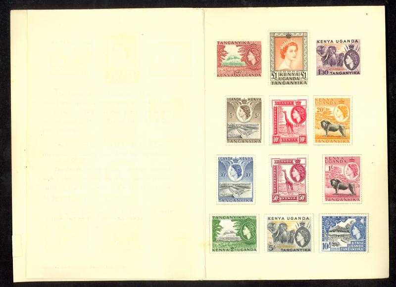 KENYA UGANDA AND TANGANYIKA 1954-55 PO PRESENTATION FOLDER Set to 1POUND MLH