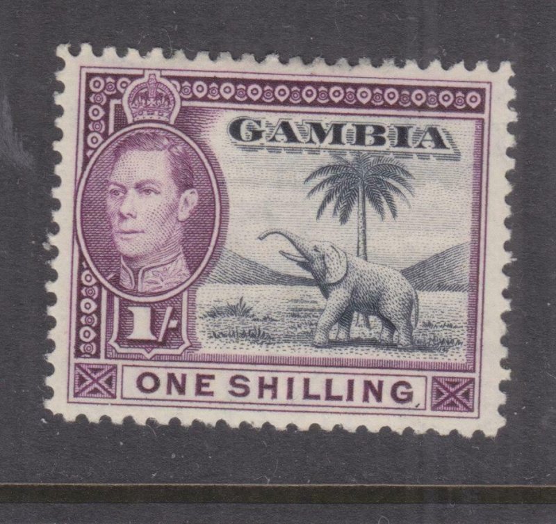 GAMBIA, 1938 KGVI, Elephant, 1s. Slate Blue & Violet, lhm.