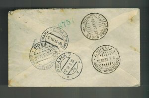 1933 Nairobi Kenya KUT Imperial Airways Cover to Czechoslovakia via Athens