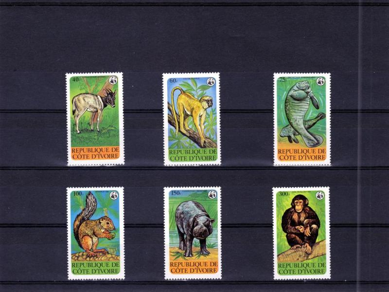 Ivory Coast 1979 Sc#528/533  WWF Wildlife Protection Animals Set (6) Perf.MNH