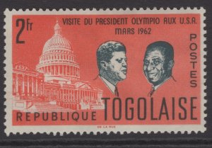 Togo 434 MH 1962 2fr vermillion Presidential Visit
