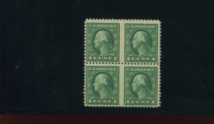 Scott 498b Washington Mint IMPERF Between Error Block of 4 Stamps w/APS Cert