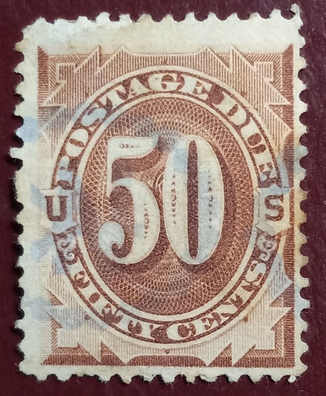 US #J7 Used F-VF Light Blue Cancelled 50c Postage Due 1879