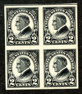 U.S. Scott 611 1923 Harding Memorial Issue VF MNH Imperforate Block