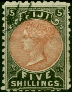 Fiji 1882 5s Dull Red & Black SG69 Fine Used