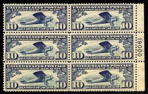 United States #C10 Mint,OG,NH... Plate Block of 6... SCV $130.00