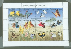 Tanzania #1054  Souvenir Sheet (Butterflies) (Fauna)