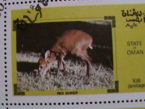 OMAN-1973 WORLD FAMOUS WILD ANIMALS  CTO SHEET- VF WITH FIRST DAY CANCEL