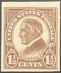 Scott #576 1925 1½¢ Warren G. Harding imperforate MNH OG