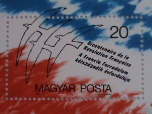 HUNGARY STAMP: 1989-SC#3178 BI-CENTENARY OF FRENCH REVOLUTION MNH SOUVENIR SHEET