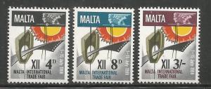 MALTA, 384-386, MINT HINGED, INTL. TRADE FAIR