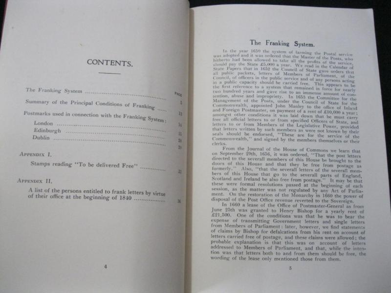 THE FRANKING SYSTEM 1652-1840 by GEORGE BRUMELL 1936