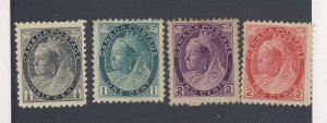 4x Canada Victoria M stamps; #74-1/2c #75-1c #76-2c #77-2c Guide Value = $90.00