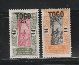 Togo 211-212 MH Surcharges