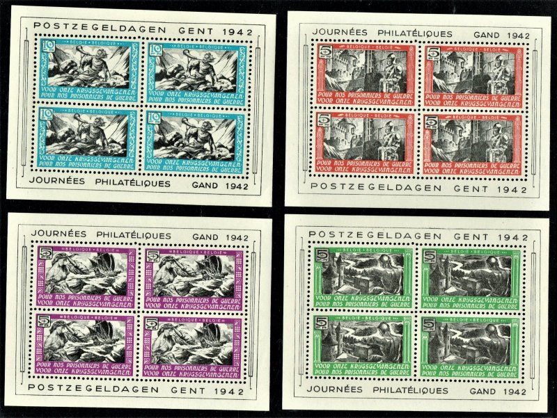 [mag456] BELGIUM 1942 COB#E30/33 WW2 FLEMISH LEGION 4X PERF. S/S MNH