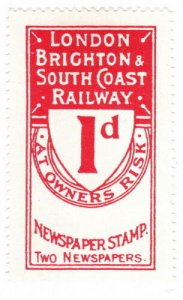 (I.B) London Brighton & South Coast Railway : Newspaper Parcel 1d 