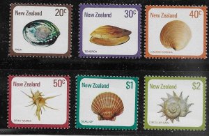NZ 1978-79 Sea Shells (set of 6). VF. MNH.